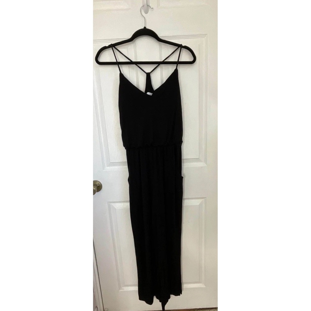 Soma Wide-Leg Jumpsuit‎ Women's Small Black Spaghetti Strap V-Neck Casual Preppy